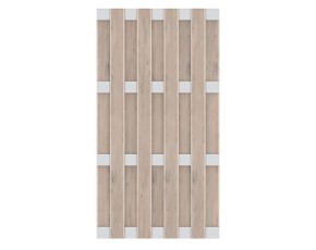 TraumGarten Sichtschutzzaun JUMBO WPC ALU Sand/Alu Rechteck - 95 x 179 cm