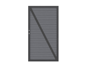TraumGarten Sichtschutzzaun Gartentor SYSTEM WPC CLASSIC Anthrazit/Anthrazit Einzeltor DIN rechts - WPC-Zaun - 98 x 180 cm