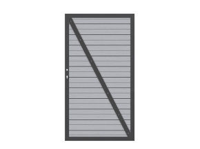 TraumGarten Sichtschutzzaun Gartentor SYSTEM WPC CLASSIC Grau/Anthrazit Einzeltor DIN rechts - WPC-Zaun - 98 x 180 cm