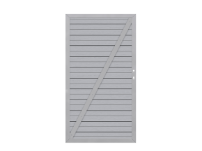 TraumGarten Sichtschutzzaun Gartentor SYSTEM WPC CLASSIC Grau/Silber Einzeltor DIN links - WPC-Zaun - 98 x 180 cm