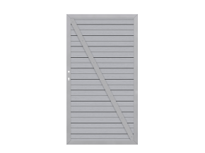 TraumGarten Sichtschutzzaun Gartentor SYSTEM WPC CLASSIC Grau/Silber Einzeltor DIN rechts - WPC-Zaun - 98 x 180 cm