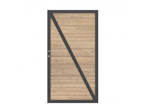 TraumGarten Gartentor SYSTEM WPC CLASSIC Sand/Anthrazit - DIN rechts - 98 x 180 cm