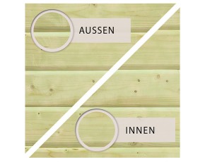 Karibu Achteck Holzpool 2D + Terrasse