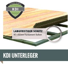 Karibu Holz-Gartenhaus Askola 4 + 2,4m Anbaudach - 19mm Elementhaus - Flachdach - natur