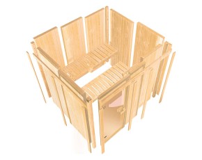 Karibu Innensauna Gobin - 68mm Elementsauna - Energiespartür