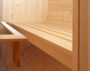 Finnhaus Wolff Fasssauna 280 de luxe + Terrasse + schwarze Dachschindeln - 42mm Gartensauna - montiert - Thermoholz