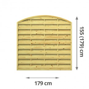 TraumGarten Sichtschutzzaun LETTLAND Rundbogen kdi - 179 x 155 (179) cm