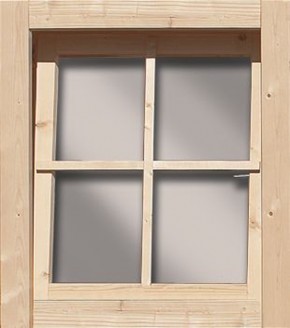 Woodfeeling 38 mm gerades Fenster ( 28mm inkl Umrüstleiste als Set) - naturbelassen