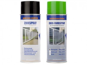 Deutsche Zauntechnik Zinkspray dunkel & Farbspray moosgrün - je 400 ml