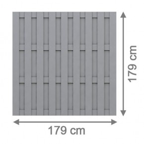 TraumGarten Sichtschutzzaun JUMBO WPC Grau Rechteck - 179 x 179 cm