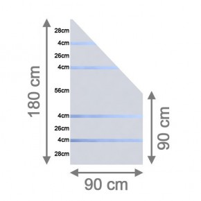 TraumGarten Sichtschutzzaun SYSTEM GLAS Alpha Anschluss rechts - 90 x 180/90 cm