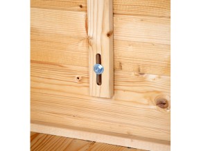 Finnhaus Wolff Holz Gartenhaus Lüttich B - 28mm Blockbohlenhaus - Geräteschuppen - Pultdach - natur