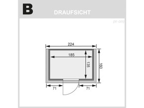 Karibu Innensauna Sonja + Dachkranz - 38mm Blockbohlensauna - Ganzglastür klar