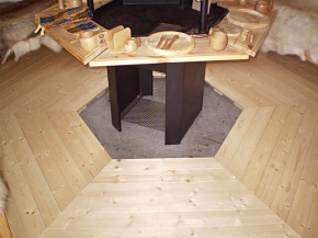 Finnhaus Wolff Grillkota 9 de luxe B mit roten Dachschindeln