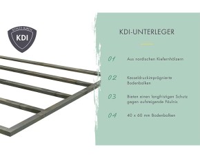 Karibu Holz-Gartenhaus Askola 2 + 2,4m Anbaudach + Seiten + Rückwand - 19mm Elementhaus - Flachdach - terragrau