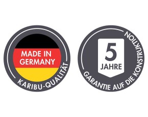 Karibu Holz-Gartenhaus Kerko 3 + 2,4m Anbaudach - 19mm Elementhaus - Geräteschuppen - Flachdach - terragrau