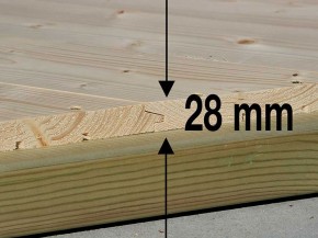 Finnhaus Wolff Holz-Gartenhaus Milano 3.0 + rot-schwarze Dachschindeln - 45mm Gartenpavillon - Zeltdach - natur