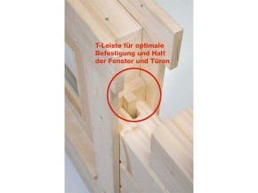 Finnhaus Wolff Holz-Gartenhaus Rhön 70 - 70mm Blockhaus - Ferienhaus - Satteldach - natur