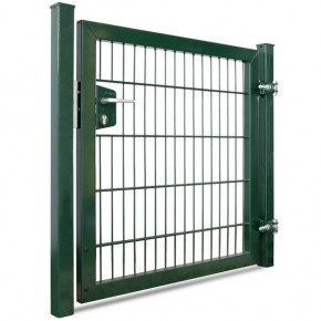 Deutsche Zauntechnik Doppelstabmattenzaun Gartentor / Einzeltor VARIO trend - moosgrün - 1500 x 800mm