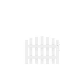 TraumGarten Vorgartenzaun Gartentor LONGLIFE CARA Weiß Einzeltor rund DIN links - Kunststoffzaun - 98 x 70 (80) cm