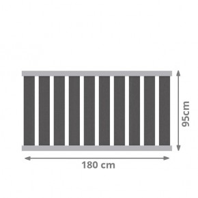 TraumGarten Vorgartenzaun RAJA WPC ALU XL Anthrazit Set - 180 x 95 cm
