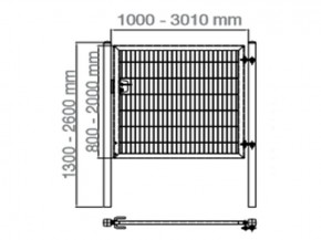 Deutsche Zauntechnik Doppelstabmattenzaun Gartentor / Einzeltor VARIO trend - anthrazit - 2010 x 800mm