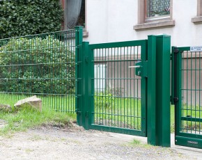 Deutsche Zauntechnik Doppelstabmattenzaun Einzeltor VARIO trend - Gartentor / Metallzaun - anthrazit - 226 x 120 cm
