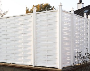 TraumGarten Sichtschutzzaun LONGLIFE ROMO Weiß Rechteck - Kunststoffzaun - 180 x 180 cm