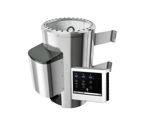 Karibu Innensauna Saja + 3,6kW Plug&Play Saunaofen + externe Steuerung - 68mm Elementsauna - Energiespartür - Energiesparsauna - Ecksauna