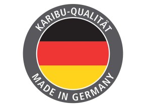 Karibu Innensauna Saja + Dachkranz + 3,6kW Plug&Play Bio-Kombiofen + externe Steuerung Easy Bio - 68mm Elementsauna - Energiespartür - Energiesparsauna - Ecksauna
