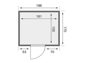 Karibu Innensauna Daria - 68mm Systemsauna - Ganzglastür klar - 230V Sauna