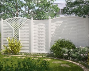 TraumGarten Sichtschutzzaun LONGLIFE ROMO Weiß Rechteck - 90 x 180 cm
