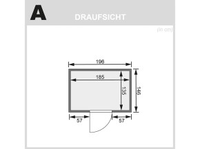 Karibu Innensauna Ronja - 38mm Blockbohlensauna - Ganzglastür graphit - 230V Sauna