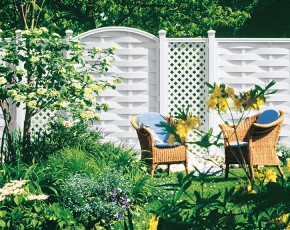 TraumGarten Sichtschutzzaun LONGLIFE ROMO Weiß Rundbogen - 180 x 180 (196) cm