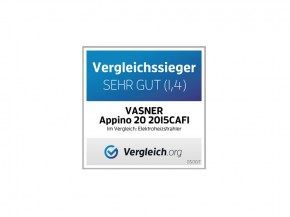 VASNER Appino BEATZZ Infrarot-Heizstrahler, Terrassenstrahler dimmbar 2000 W, Bluetooth, LED Backlight Licht, Musik-Lautsprecher Außenbereich Farbe: weiß